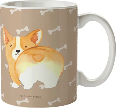 Produktbild von Mr. & Mrs. Panda Plastikbecher Corgi Po - Hundeglück - Geschenk, Kunststoffbecher, Mehrwegbecher, Kinderbecher, Hunderasse, Pott, Hund, Kindertasse, Trinklernbecher, Süß