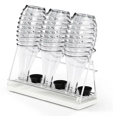 Produktbild von SodaStream Flaschenhalter aus Edelstahl 304, faltbarer Flaschenabtropfkorb, spülmaschinenfester Flaschentrockenständer, Kuchenorganizer mit herausnehmbarer Schale