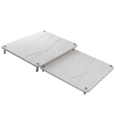Produktbild von 2er Set Abtropfmatte, Küchenablage Silikonmatte, Geschirr Abtropfmatte, rutschfest & pflegeleicht, 40x30+33,5x30cm