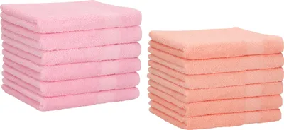 Produktbild von Betz 12 Stück Gästetücher 30x50 cm PALERMO 100% Baumwolle Farbe: rose und apricot