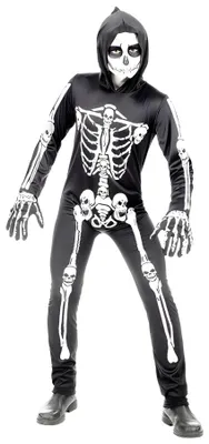 Obrázok produktu pre Halloweenský kostým kostlivca s maskou | Čierna biela Veľkosť: 104