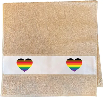 Produktbild von Huuraa Handtuch Alternative LGBT+ Pride Flagge LGBTQ Herz 50x100cm Sand Baumwolle Handtuch Geschenkidee