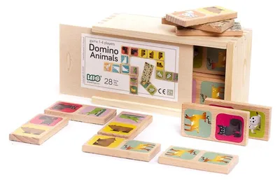 Produktbild von Bajo Holz Domino Tiere - pädagogisches Spielzeug für Kinder