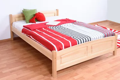 Produktbild von Bettrahmen für Kinder / Kinderbett 140 x 200 cm | Massivholz: Buche | Natur Lackiert