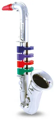 Produktbild von Saxophon Spielzeuginstrument Blasinstrument - 37 cm - 4 Noten - Silber - Für Kinder und Einsteiger