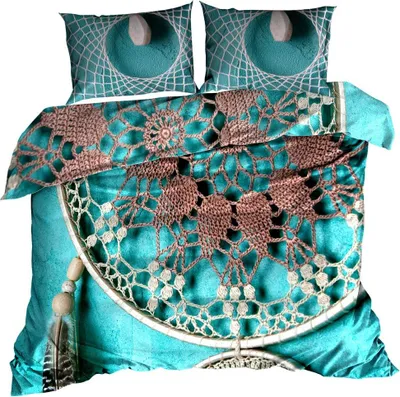 Immagine prodotto di Biancheria da letto 3D in raso di cotone 140x200 cm TURQUOISE