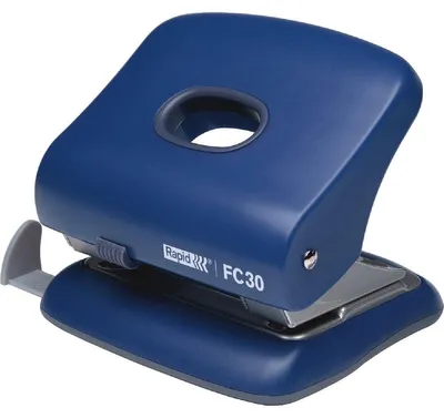 Image de Rapid® 23639402 Perforateur de bureau fort FC30, plastique/métal, 30 feuilles, bleu