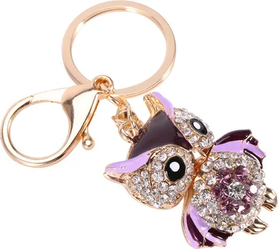 Image de Porte-clés hibou,Porte-clés en forme de hibou,Porte-clés en strass,Pendentif clé animal,Porte-clés blingbling,Pendentif clé en cristal