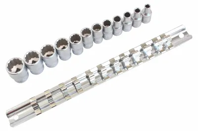 Image de Jeu de douilles - clés 12 pans 1/4'', 12 pièces