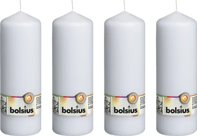 Immagine prodotto di set di 4 candele a colonna - Altezza 20 cm - Diametro 6,8 cm - Bianco