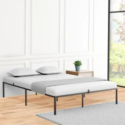 Obrázok produktu pre Stabilná kovová konštrukcia postele s roštom pod matrac (203*153*38 cm), vyrobená z pevnej kovovej konštrukcie