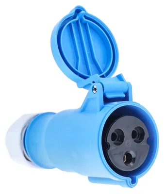 Imagen del producto de Conector de camping as-Schwabe, con conexión CEE, color azul, conector roscado, 230V, 32A, 3 polos, grado de protección IP44