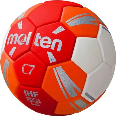 Produktbild von Molten Handball C7 H1C3500-RO Spielball rot orange weiß silber Gr 1