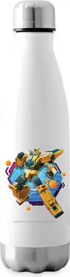 Produktbild von Spreadshirt Transformers Earth Spark Bumblebee Autobot Isolierflasche, 500 ml, Weiß