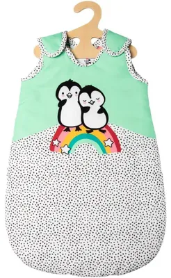 Immagine prodotto di Sacco a pelo per bambole pinguino a pois, mini, misura 20-25 cm