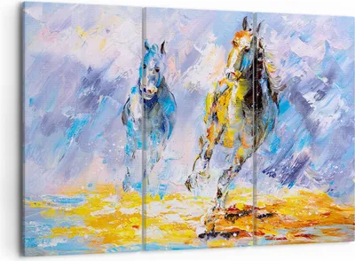 Produktbild von Bild auf Leinwand - Leinwandbild - Pferd Natur Tier - 105x70cm - Wand Bild - Wanddeko - Wandbilder - Leinwanddruck - Bilder - Kunstdruck - Wanddekoration - Leinwand bilder - Wandkunst - CE105x70-3434
