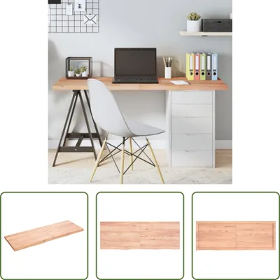 Produktbild von The Living Store Tischplatte Hellbraun 140x50x(2-4)cm Massivholz Eiche Behandelt
