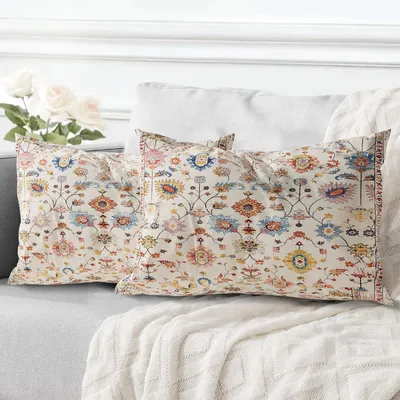 Obrázek produktu pro Sada dvou povlaků na polštáře, etnický design v bohémském stylu, rozměr 30x50 cm, vhodné do obývacího pokoje i ložnice