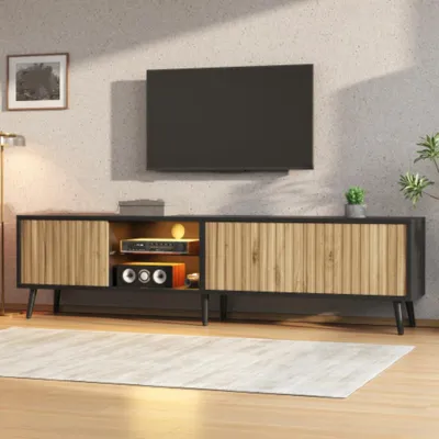 Produktbild von TV-Schrank, lowboard mit 6 Stützbeinen,3 Schränke für viel Stauraum, für 75-Zoll