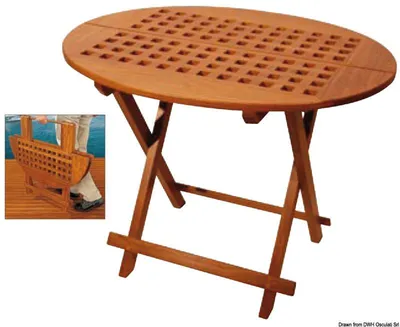 Immagine prodotto di Tavolo in teak, ovale 80x65x57 cm, 1 pezzo