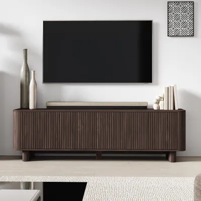 Produktbild von TV-Schrank Misterio Premium 180 cm geriffelte Front Nussbaum Lincol