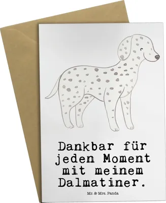 Produktbild von Mr. & Mrs. Panda Grußkarte Dalmatiner Moment - Weiß - Geschenk, hochzeitskarten, einladungskarten, Dalmatinac, osterkarte, babykarte, weihnachtskarten, glückwunschkarten
