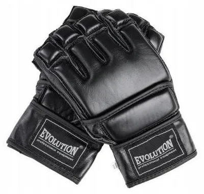 Produktbild von Evolution MMA Handschuhe Leder Schwarz Größe M
