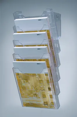 Produktbild von Wandprospekthalter 5 Fächer DIN A4 Ku.glasklar