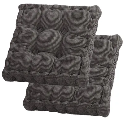 Sitzkissen-Set 2er-Pack 40x40 cm dunkelgrau Baumwolle