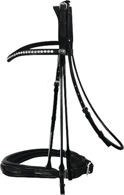Obrázok produktu pre Passier Icarus obrubník okrúhly prešívaný, veľkosť:Thoroughbred, farba:čierna/lak, nánosník:826, kovanie:nerezová oceľ