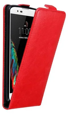 Produktbild von Cadorabo Hülle für LG K10 2016 Schutz Hülle in Rot Flip Etui Handyhülle Case Cover