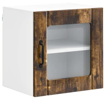 Imagen del producto de vidaXL Armario de vidrio LUCCA, roble ahumado, 40 x 31 x 40 cm