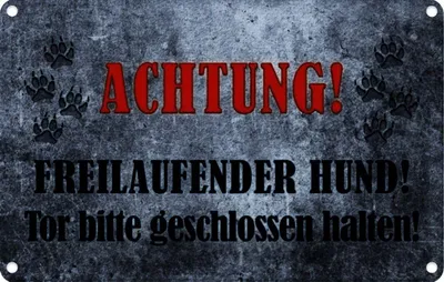 Produktbild von vianmo Blechschild 20x30 cm Achtung freilaufender Hund Warnschild Hinweisschild Sicherheit Vorsicht
