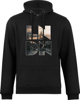 Produktbild von Cotton Prime® Hoodie Skyline London - Weltenbummler Kollektion S Schwarz