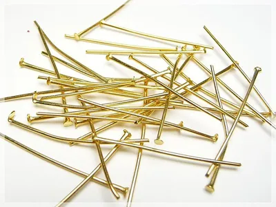 Produktbild von Vintageparts Nietstifte goldfarben 30 mm, 100 Stück