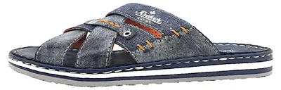 Image de Chaussures de ville Rieker pour hommes, pantoufles, sandales, couleur bleue, style décontracté
