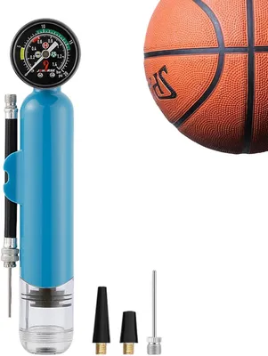 Produktbild von Pumpe für Sportbälle – Aufblaspumpe mit -Druckanzeige | Zubehör für Freizeit im Freien zum Aufblasen von Fußball, Basketball, Fußball,