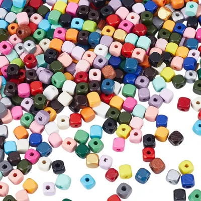 500 Holzkugeln, 8 mm, bunt, für Schmuck & Basteln