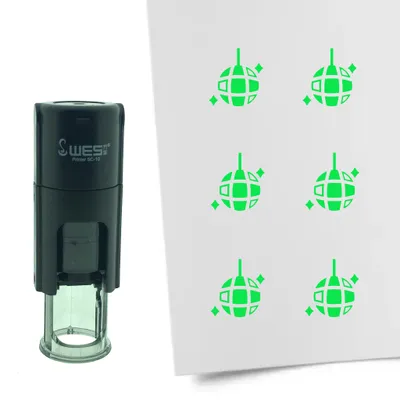 Produktbild von CombiCraft Selbstfärbender Stempel 'Discokugel' in der Farbe Grün, Ø10mm