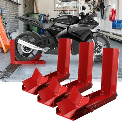 Image de Clanmacy 3x supports de moto Supports de moto de levage Aide au montage Support de transport Support de moto rouge