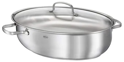 Produktbild von RÖSLE Bräter oval 38cm Elegance Edelstahl / Glasdeckel 8 Liter 13150