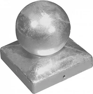 Produktbild von Pfostenkappe für Vierkantmetallpfosten mit Kugel 70x70x1,0mm silber verzinkt