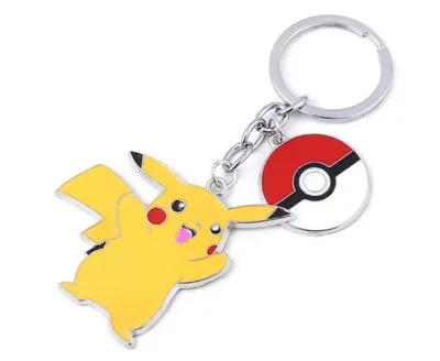 Produktbild von Pokémon Pikachu Schlüsselanhänger mit Pokéball – Metall und emailliert, ideal für Fans, als Geschenk oder Sammlung
