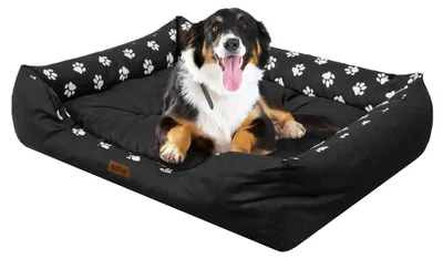 Hundebett S 67x54 cm schwarz wasserdicht herausnehmbare Matratze