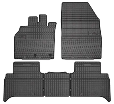 Produktbild von Gummi-Fußmatten + Tunnel für Renault Grand Scenic II 2003-2009 (Minivan) – 5-tlg, Schwarz, passgenau – Wielganizator SolidPRO