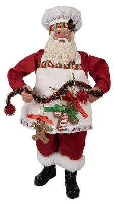 Imagen del producto de Clayre & Eef. Figura de Papá Noel, 28 cm, color rojo, de plástico