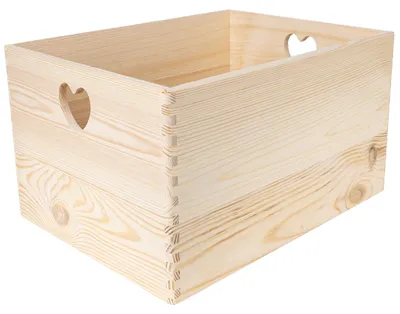 Productafbeelding van Creative Deco XXL Grote Platte Houten Krat-Doos Kist, 40 x 30 x 24 cm