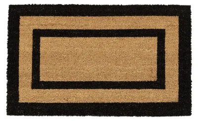 Image de Tapis d'entrée Relaxdays en coco et PVC, antidérapant, tapis anti-salissures pour balcon/couloir/véranda, L x P : 75 x 45 cm, couleur naturelle