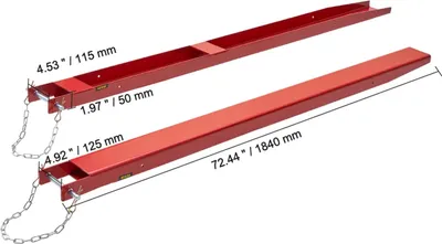 Immagine prodotto di Prolunghe per pallet, capacità di carico 4000 lbs, forche compatibili da 4,2 pollici, robusto Acciaio al carbonio Q235, 72 pollici
