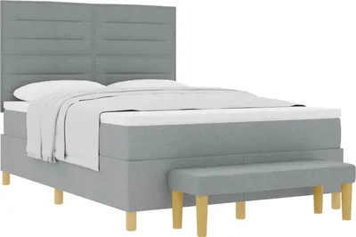 Obrázok produktu pre Posteľ s pružinovým rámom Svetlosivá 200 x 140 cm látka